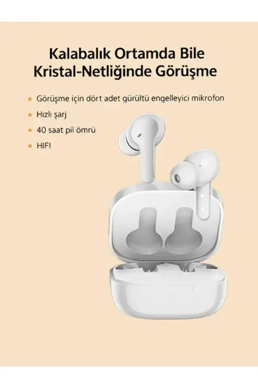 T13 Anc 4 Mikrofon Bluetooth 5.3 Simsiz Quloqchinlar Oq Faol Shovqinni Bekitish - 2