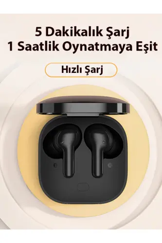 T13 Anc 4 Mikrofon Bluetooth 5.3 Simsiz Quloqchinlar Qora Faol Shovqinni To'sish - 5