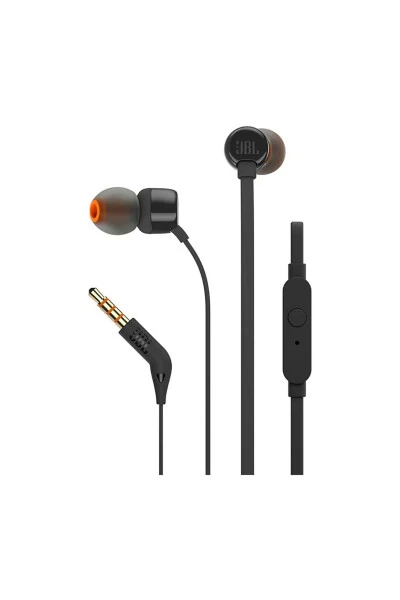 T160 In-Ear Headphones with Microphone (BLACK) - JBL