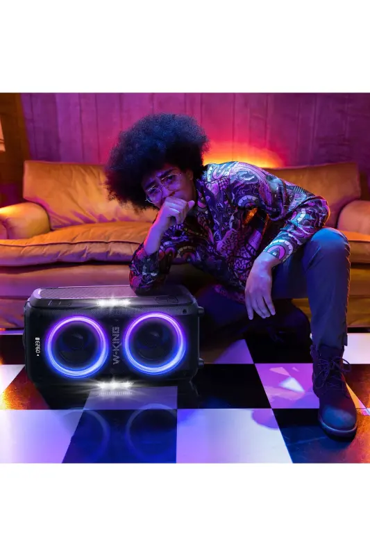 T9pro Bluetooth-колонка с двумя микрофонами, 250 Вт, караоке, Partybox, IPX5, беспроводная акустическая бомба - 4