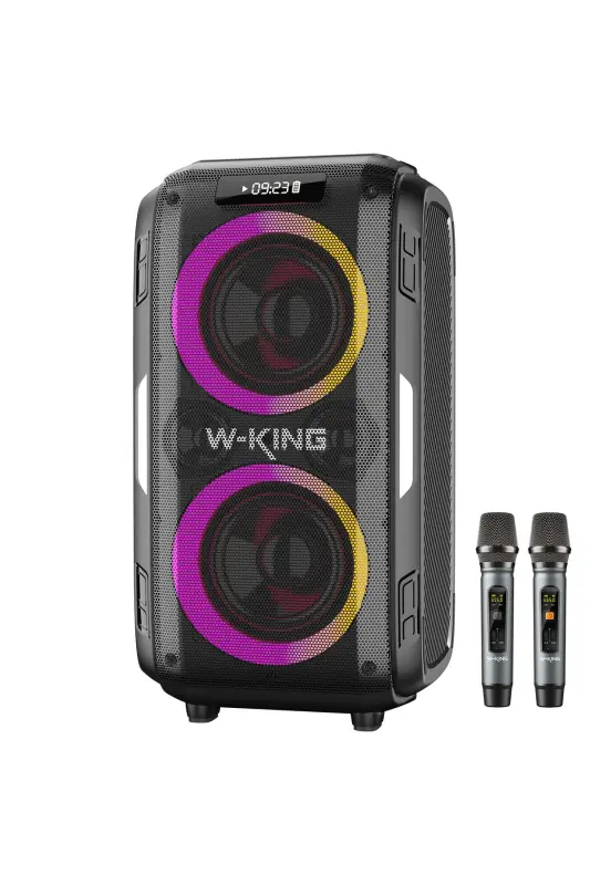 T9pro Bluetooth-колонка с двумя микрофонами, 250 Вт, караоке, Partybox, IPX5, беспроводная акустическая бомба - W-KING