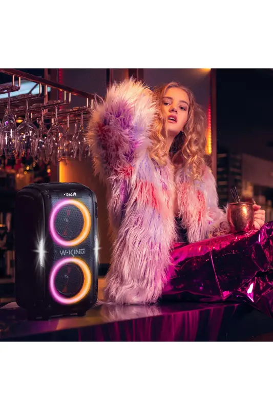 T9pro Ikki Mikrofonli Bluetooth Karnayka 250w Karaoke Partybox IPX5 Simsiz Ovoz Bomba - 3