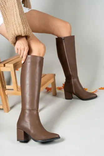 Taba Cilt Kadın Çizme 0012816s-Taba Cilt - 3