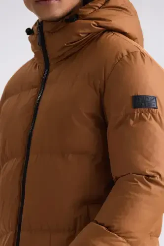 Taba Comfort Fit Uyquchanli Qapqali Qishki Kurtka - 3