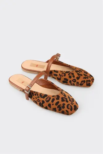Taba Deri Kadın Spor Terlik - ELLE SHOES (1)