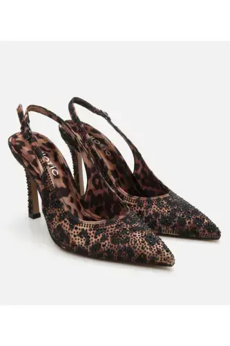 Kadın Taba Leopar Desenli Abiye Stiletto-LEOPAR - Hotiç (1)