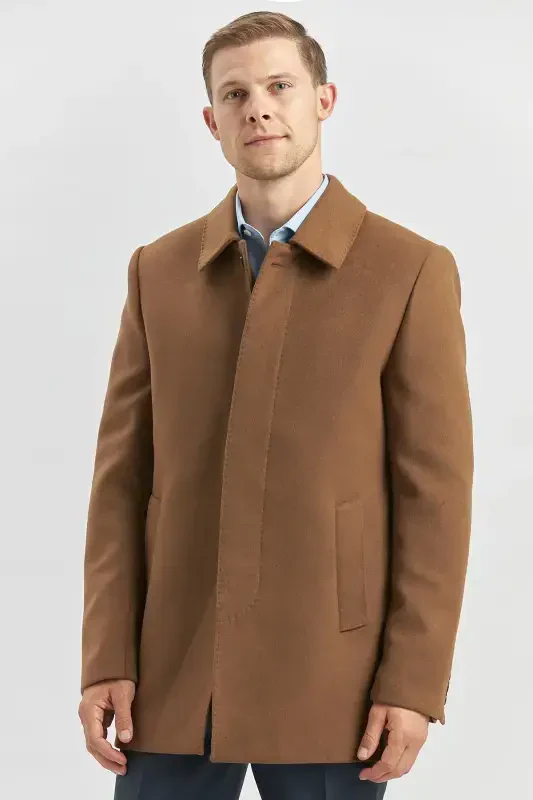 Таба Каше Бебе Яка Капитонели Астар Comfort Fit Рахат Кесим Класик Кабан 1008245161-Таба - 1