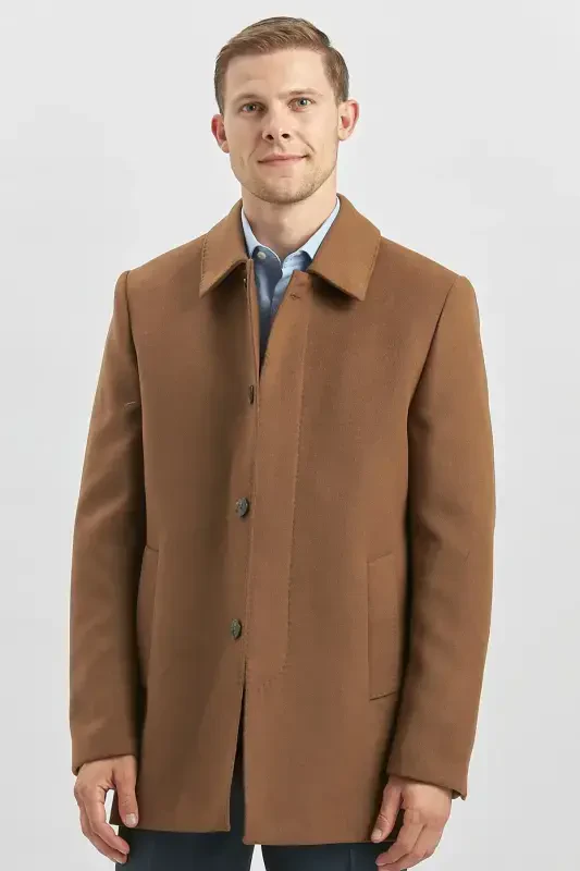 Таба Каше Бебе Яка Капитонели Астар Comfort Fit Рахат Кесим Класик Кабан 1008245161-Таба - 3