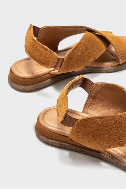 Taba Leather Women's Flat Sandals - 4