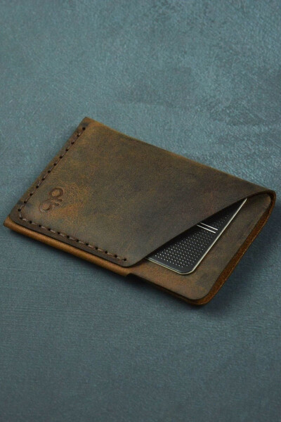 Taba Minimal Handmade Genuine Leather Card Holder - 4