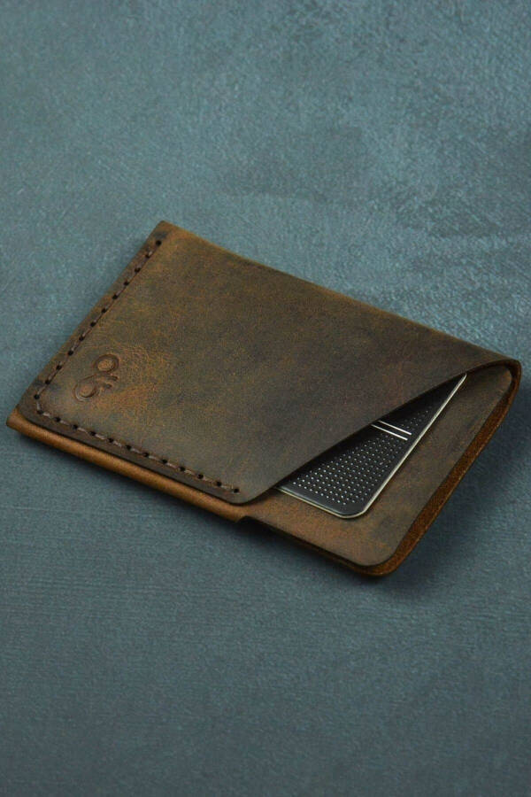 Taba Minimal Handmade Genuine Leather Card Holder - 4