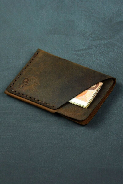 Taba Minimal Qo'l bilan tayyorlangan haqiqiy charm kartadon - 8