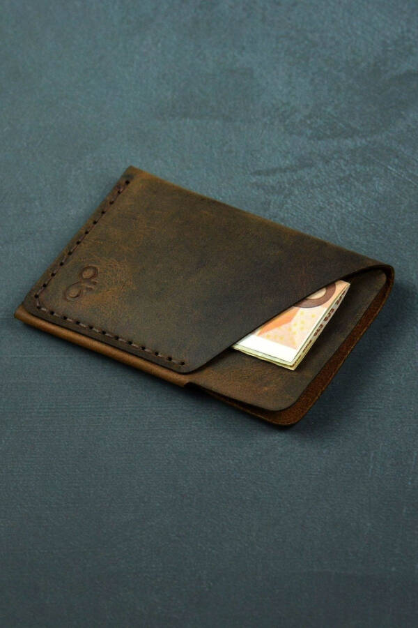 Taba Minimal Qo'l bilan tayyorlangan haqiqiy charm kartadon - 8