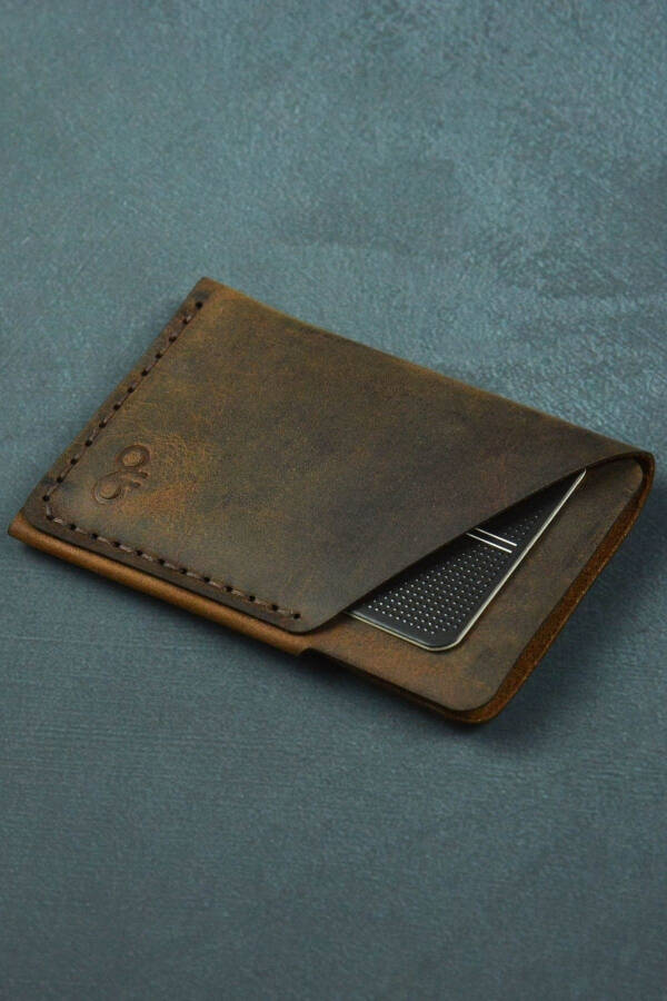 Taba Minimal Qo'l bilan tayyorlangan haqiqiy charm kartadon - 9