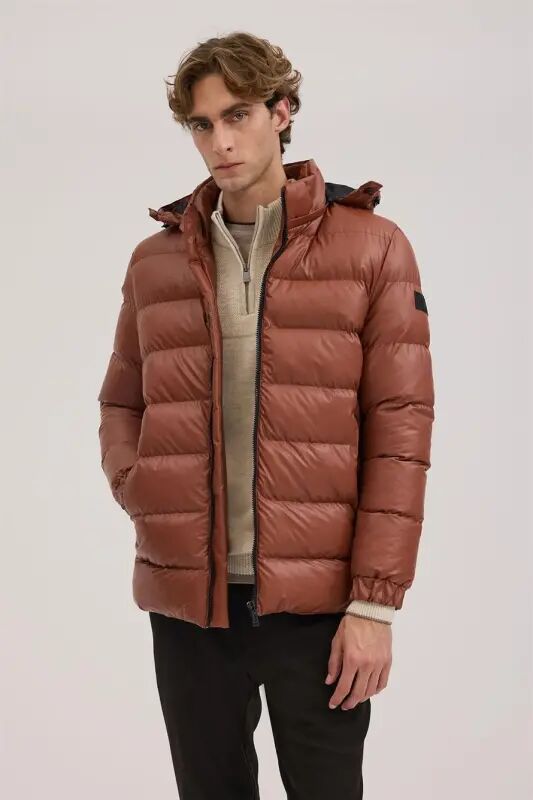 Taba Regular Fit Kapüşonli Shishirma Qishki Mont - 1