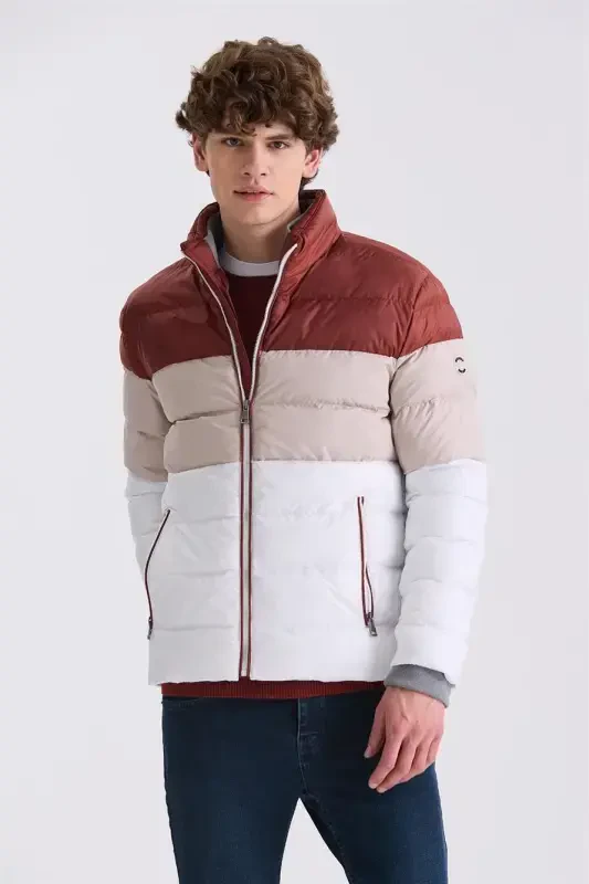 Taba Slim Fit Stand-Up Collar Winter Puffer Jacket - JAKAMEN