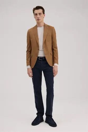Taba Slim Fit Uchi yoqali Kurtka - 1
