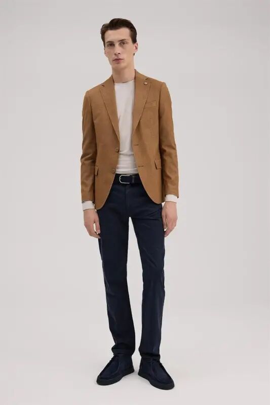 Taba Slim Fit Uchi yoqali Kurtka - 1