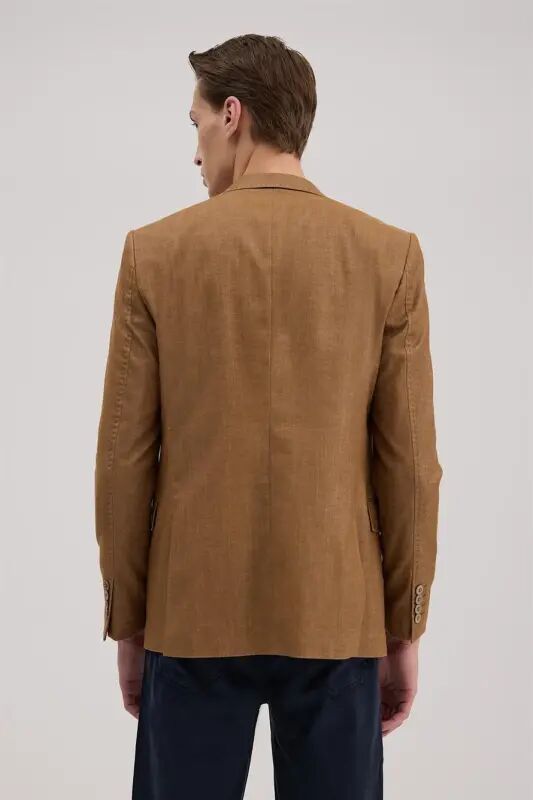 Taba Slim Fit Uchi yoqali Kurtka - 4