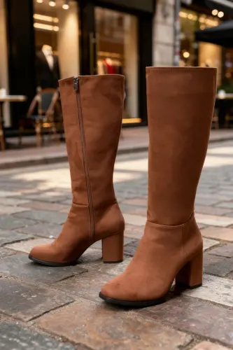 Taba Süet Kadın Çizme 17548-Taba Süet - SOHO (1)