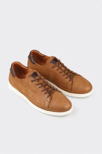 Taba Teri Erkaklar Kundalik Poyabzali-Taba - ELLE SHOES (1)