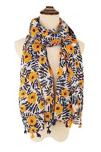 Tabassumingingiz. Ayollar uchun katta Boho ro'mol, yengil gul bosilgan ro'mollar, kuz qishgi moda popukli shol ro'mollar - 3