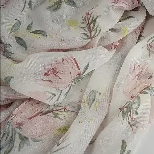 TABASSUMINGIZ Ayollar uchun katta Boho sharf Yengil gul naqshli ro'mollar Kuzgi qishki moda chetli ro'mol o'rash - 5