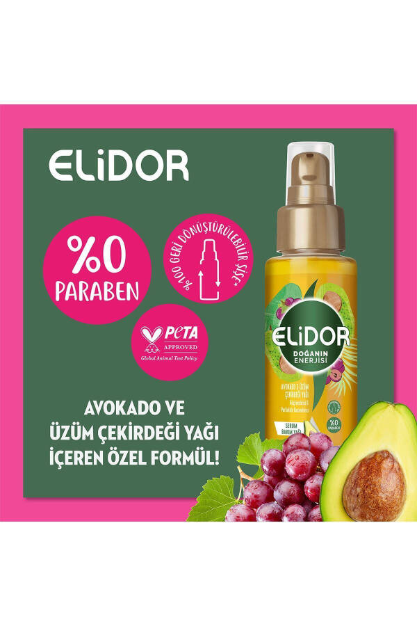 Tabiat Energiyasi Serum Soch Parvarish Yog'i Avokado va Uzum Urug'i Yog'i 80 ml - 4