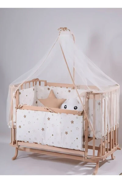 Tabii, işte metnin Özbekçe çevirisi:Tabiiy Mabela Ona yonidagi beshik, jigarrang yulduzli uyqu to'plami bilan - 3