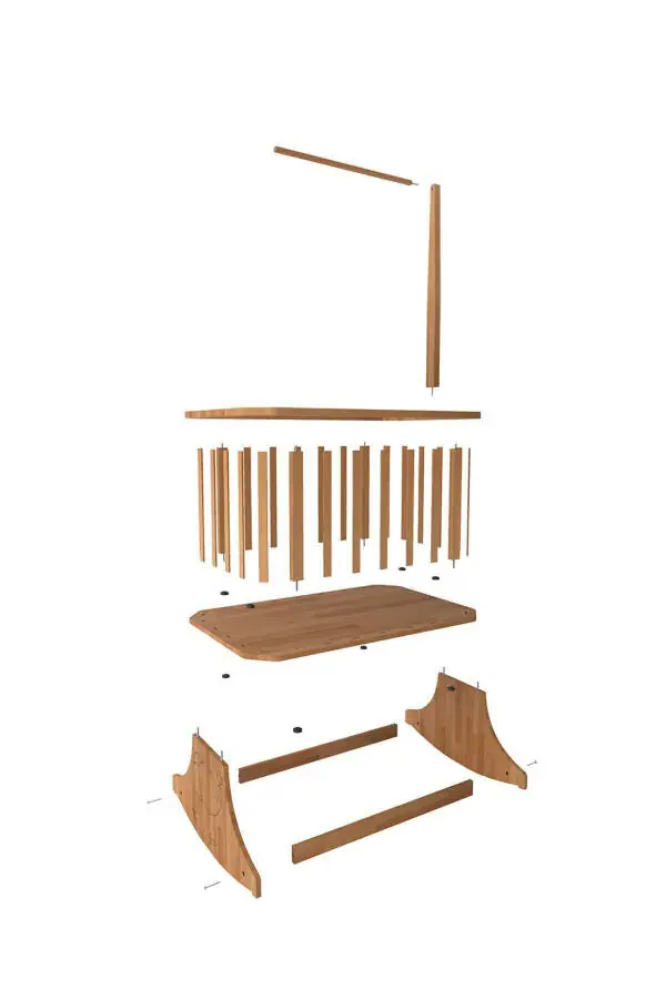 Tabii ki, işte çeviri:Tabiiy massiv yog'och Hazaki beshik - 3