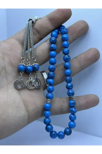 Tabiiy tosh Firuza toshi Tasbeh 33 talik - Maxsus G‘ozali-KO‘K - 4
