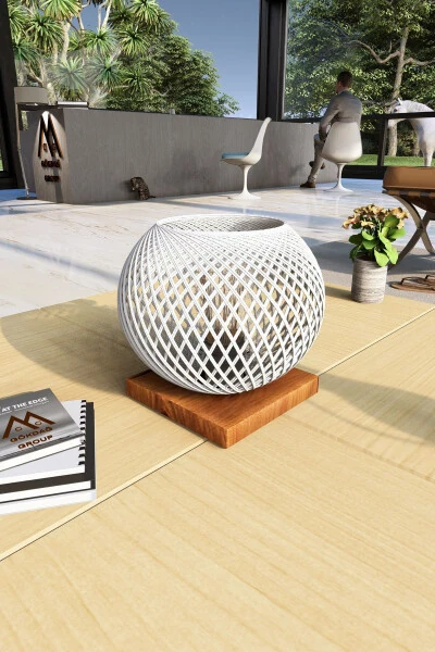 Tabiiy yog'ochdan yasalgan abajurli oq boshli lampalar yoritish - GÖKDAĞ GROUP G G (1)