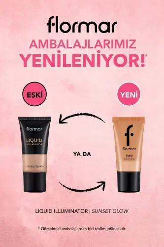 Tabiiy yorug'lik beruvchi yoritgichli makiyaj bazasi (O'RTA TON) - liquid Illuminator-002 - 8690604534753-002 SUNSET GLOW - 2