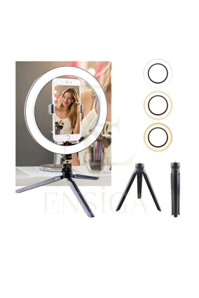 Table Stand 10 Inch Led Ring Light Influencer Youtuber Tiktok Phone Holder Makeup Light - 8