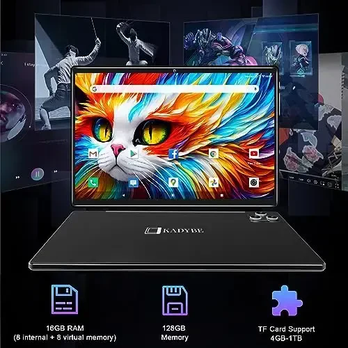 Tablet 10.1 Inch Android 13 Tablets 2025 Latest Android Tablets 128GB ROM+16GB RAM (8+8 Virtual), 2 in 1 Tablet with Keyboard, Powerful Octa-Core+13MP Camera, 1TB TF Expandable, FHD WiFi Tableta PC - 3
