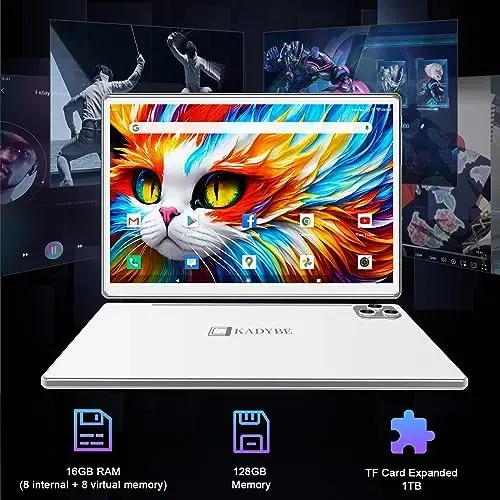 Tablet 10.1 Inch Android 13 Tablets 2025 Latest Android Tablets 128GB ROM+16GB RAM (8+8 Virtual), 2 in 1 Tablet with Keyboard, Powerful Octa-Core+13MP Camera, 1TB TF Expandable, FHD WiFi Tableta PC - 3