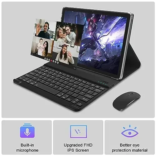 Tablet 10.1 Inch Android 13 Tablets 2025 Latest Android Tablets 128GB ROM+16GB RAM (8+8 Virtual), 2 in 1 Tablet with Keyboard, Powerful Octa-Core+13MP Camera, 1TB TF Expandable, FHD WiFi Tableta PC - 7