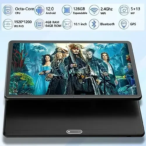 Tablet 10.1 inch Android Tablet 2025 Latest Update Octa-Core Processor with 64GB Storage, Dual 13MP+5MP Camera, WiFi, Bluetooth, GPS, 512GB Expand Support, IPS Full HD Display (Black) - 5