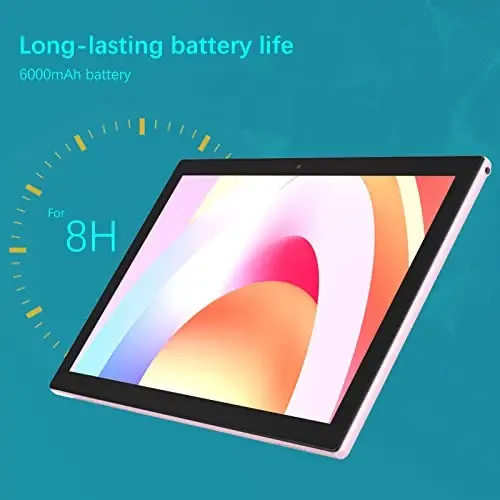 Tablet 64GB 10 Inch Tablet, Android Tablets, 6000mAh Battery Quad Core HD Touch Screen Tableta Computer 2MP+8MP Dual Cameras WiFi BT Google Play Tabletas. (Pink) - 6