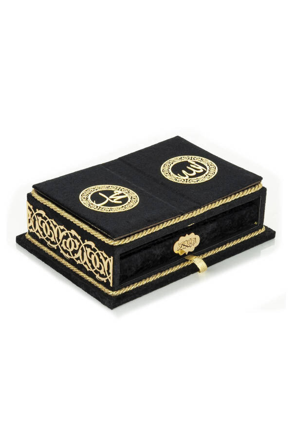 Tabletop Lectern with Velvet Cover and Box for Holy Quran - Rahiya Series Black - 3