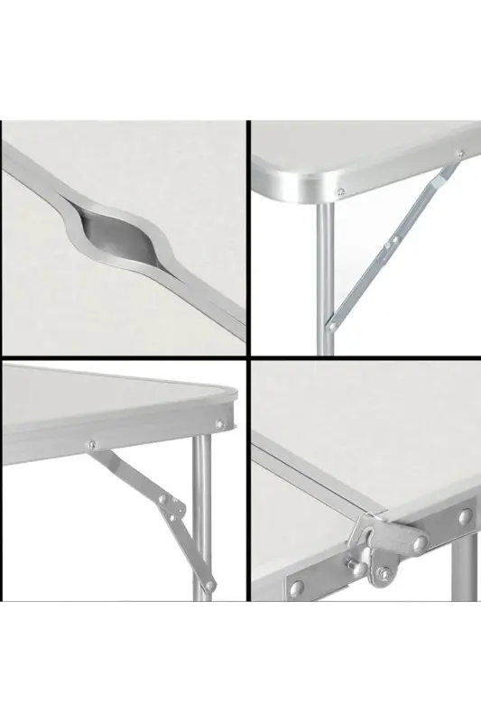 Tabureli Katlanabilir Piknik Masası Seti -Bej-Bej - 4