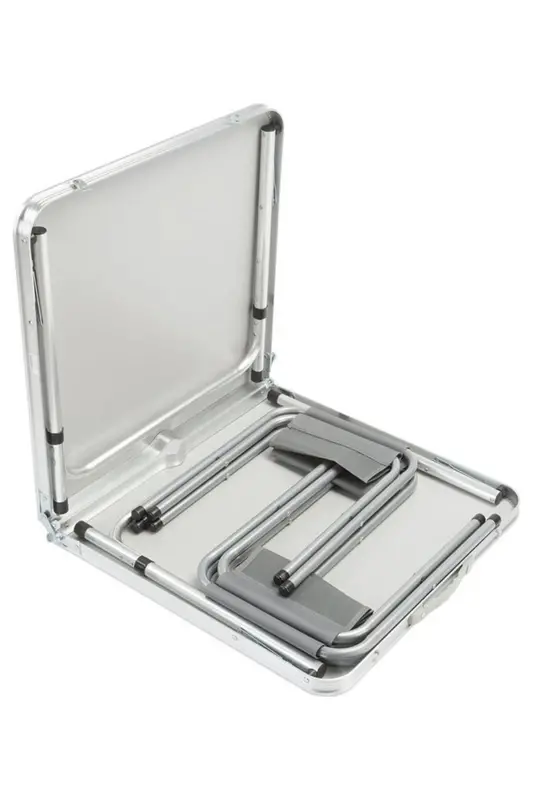 Tabureli Katlanabilir Piknik Masası Seti -Füme-Gri - 4