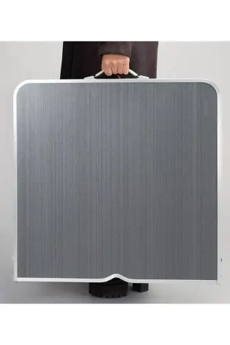 Tabureli Katlanabilir Piknik Masası Seti -Füme-Gri - 8