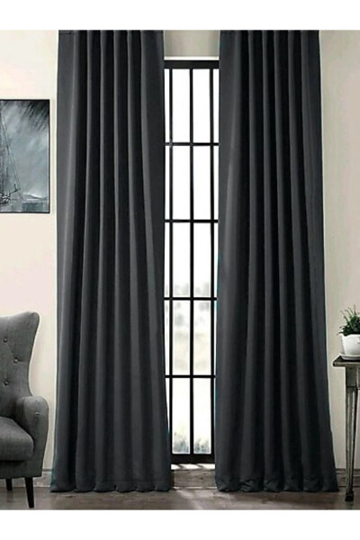 TAÇ ANTHRACITE BLACKOUT 100% BLACKOUT LINED CURTAIN STRAIGHT SEAM ALL SIZES AVAILABLE ( WIDTH X HEIGHT ) LUXURY 1. CLASS - 5