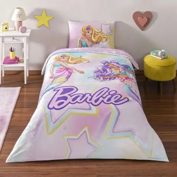 Taç Barbie Mermaid Tek Kişilik Lisanslı Nevresim Takımı - NEVRESIMDUNYASI