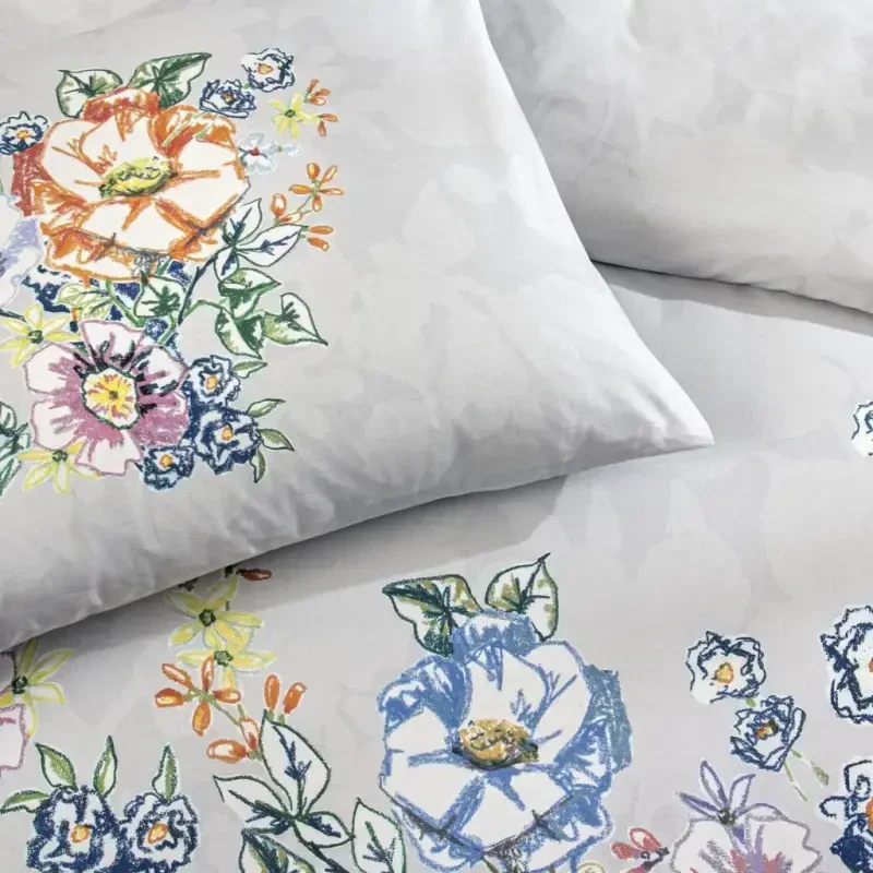 Taç Chift Kişilik Ranforce Nevresim Takımı Fiora Kulrang - 3