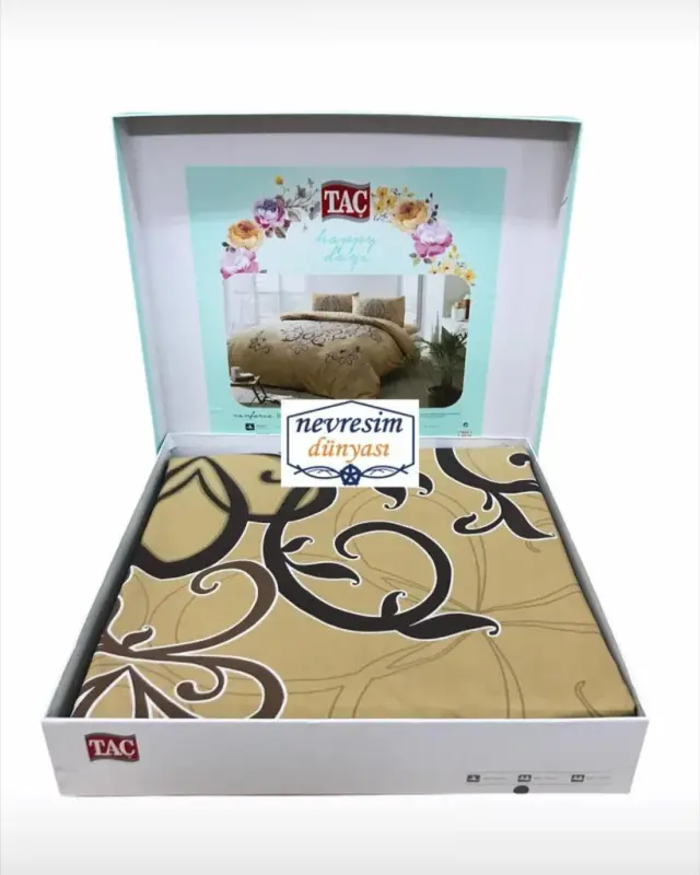 Taç Çift Kişilik Ranforce Nevresim Takımı Blanda Gold - 2