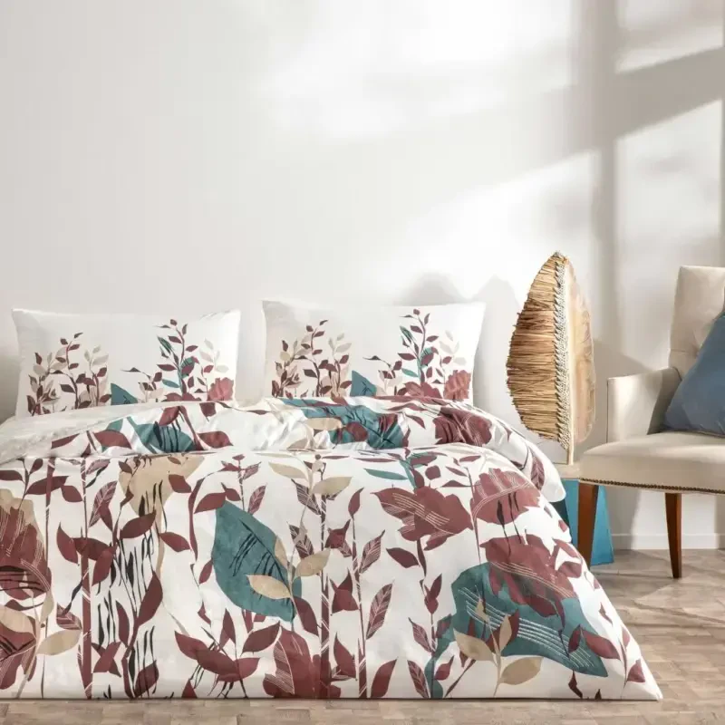 Taç Çift Kişilik Ranforce Nevresim Takımı Daisy Ekru - 1