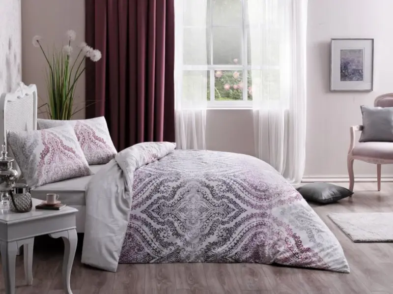 Taç Çift Kişilik Ranforce Nevresim Takımı Divina Lila - 1