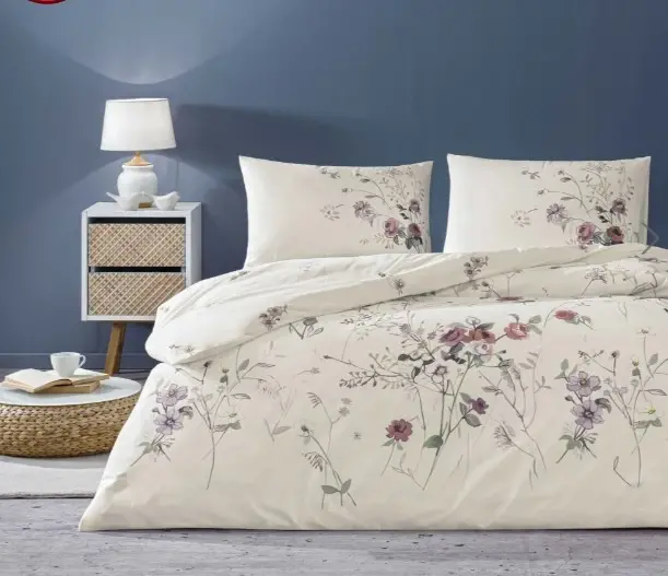 Taç Çift Kişilik Ranforce Nevresim Takımı Kiara Ekru - NEVRESIMDUNYASI